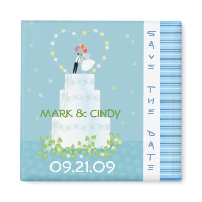 Bride and Groom Save the Date Magnet