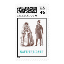 Bride and Groom Save the Date postage