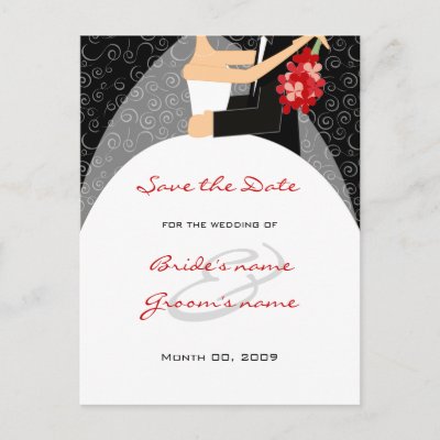 Bride and Groom Save the Date postcards