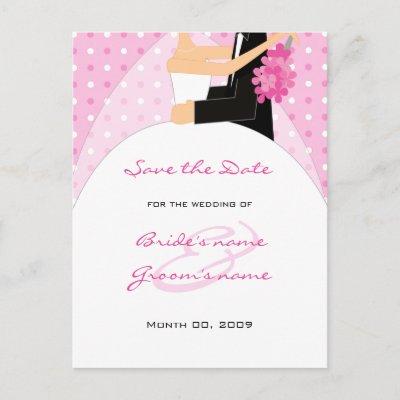 Bride and Groom Save the Date postcards