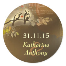 bride and groom save the date sticker