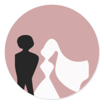 Bride and Groom Silhouette Envelope Seals stickers