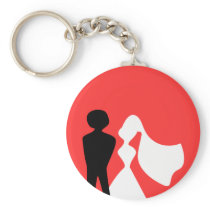Bride and Groom Silhouette Key chain