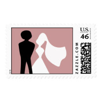 Bride and Groom Silhouette Postage stamps