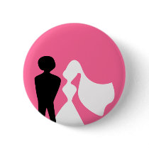 Bride and Groom Silhouette Wedding Pin buttons