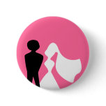 Bride and Groom Silhouette Wedding Pin buttons