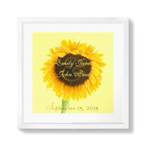 Bride and Groom Sunflower Print by samack Bride and Groom Sunflower Print