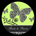 Bride and Groom Swirl & Butterfly Sticker