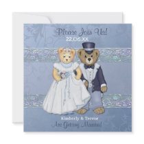 Bride and Groom Teddy Bear Wedding Invitations