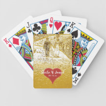 Bride and Groom Walking Wedding Playing Cards