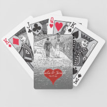 Bride and Groom Walking Wedding Playing Cards