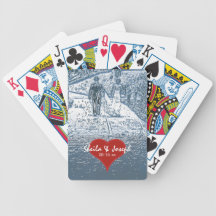 Bride and Groom Walking Wedding Playing Cards
