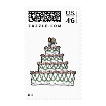 Bride and Groom Wedding Cake postage by weddingcards Bride and Groom Wedding Cake postage