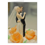 Bride and groom wedding cake topper cards