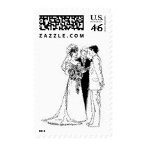 Bride and Groom Wedding Ceremony postage