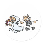 Bride And Groom Wedding Elope Elopement Round Sticker