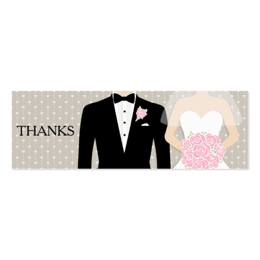 Bride and groom wedding free drink voucher card business card (front side)