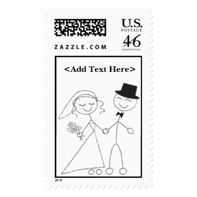 Bride and Groom Wedding Invitation Postage Stamp