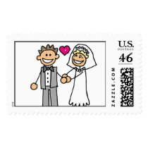Bride And Groom Wedding Invitation Postage Stamps