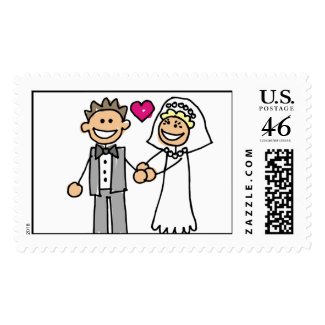 Bride And Groom Wedding Invitation Postage Stamps stamp