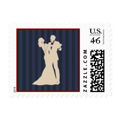 Bride And Groom Wedding Invitation Postage Stamps