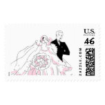 Bride And Groom Wedding Invitation Postage Stamps