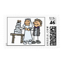Bride And Groom Wedding Invitation Postage Stamps
