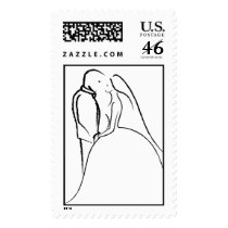 Bride And Groom Wedding Invitation Postage Stamps