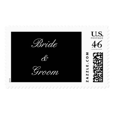 Bride And Groom Wedding Invitation Postage Stamps