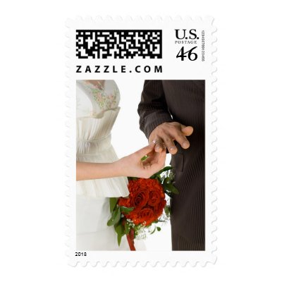 Bride And Groom Wedding Invitation Postage Stamps