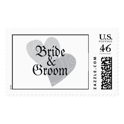 Bride And Groom Wedding Invitation Postage Stamps
