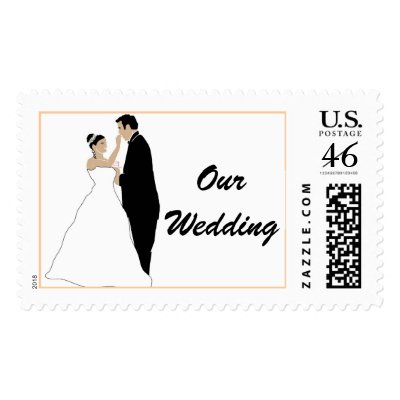Bride And Groom Wedding Invitation Postage Stamps
