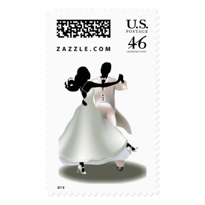 Bride And Groom Wedding Invitation Postage Stamps