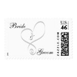 Bride And Groom Wedding Invitation Postage Stamps