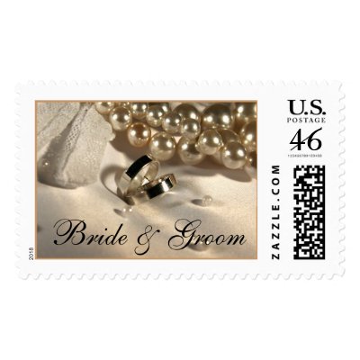 Bride And Groom Wedding Invitation Stamps