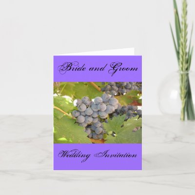 Bride and Groom Wedding Invitation Wine Theme Card by pier0045