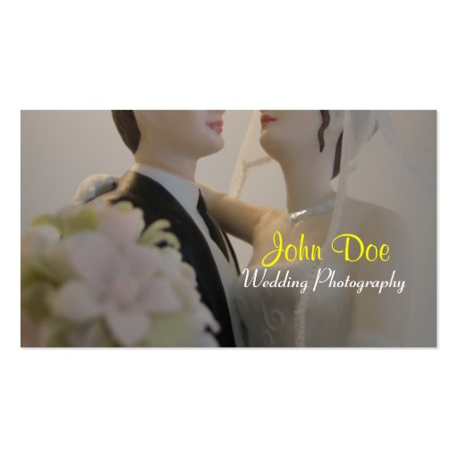 Bride and groom wedding photography business card template (front side)