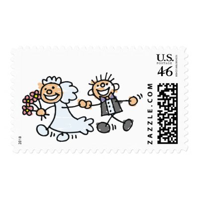 Bride and Groom Wedding Postage postage