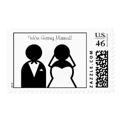 Bride and Groom Wedding Postage