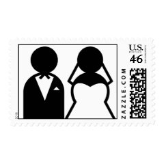 Bride and Groom Wedding Postage Stamps