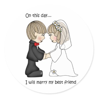 Bride and Groom Wedding Stickers