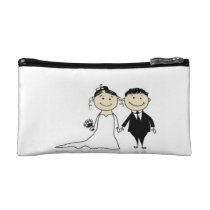 Bride and Groom White Dress bagettes bags
