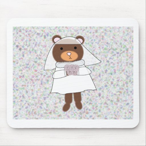bride bear mouse mats