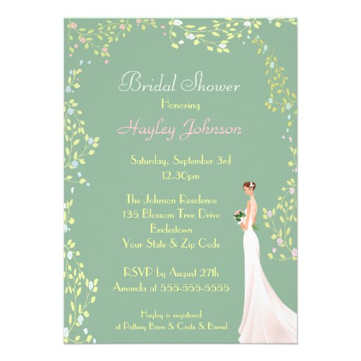 Bride & Beautiful Blossom Trees Bridal Shower Invitation