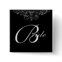 Bride Black and Silver buttons by AllThingsBridal Bride Black and Silver buttons
