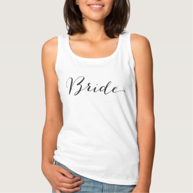 Bride Black Script Bridal Party Wedding T-shirt