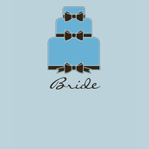 BRIDE Blue and Brown Wedding Cake T Shirt