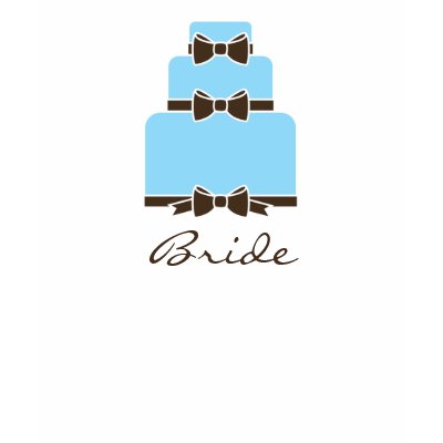 BRIDE Blue and Brown Wedding Cake T Shirt by realMOB