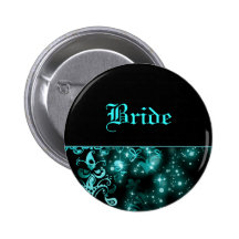 Bride blue black wedding bridal party pin