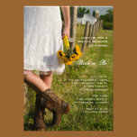 Bride, Boots and Sunflowers Country Bridal Shower invitations